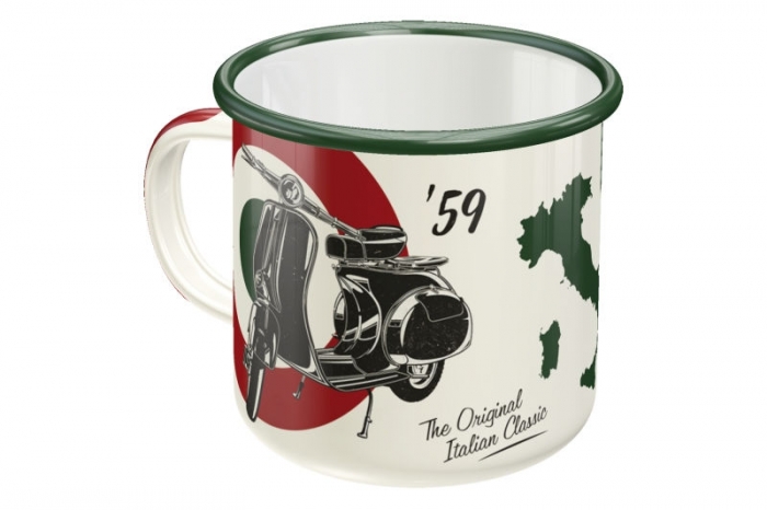 Emaille Tasse "Vespa Target"